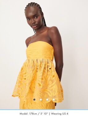 ASOS ARRANGE Mandarin Floral Bandeau Top US 6